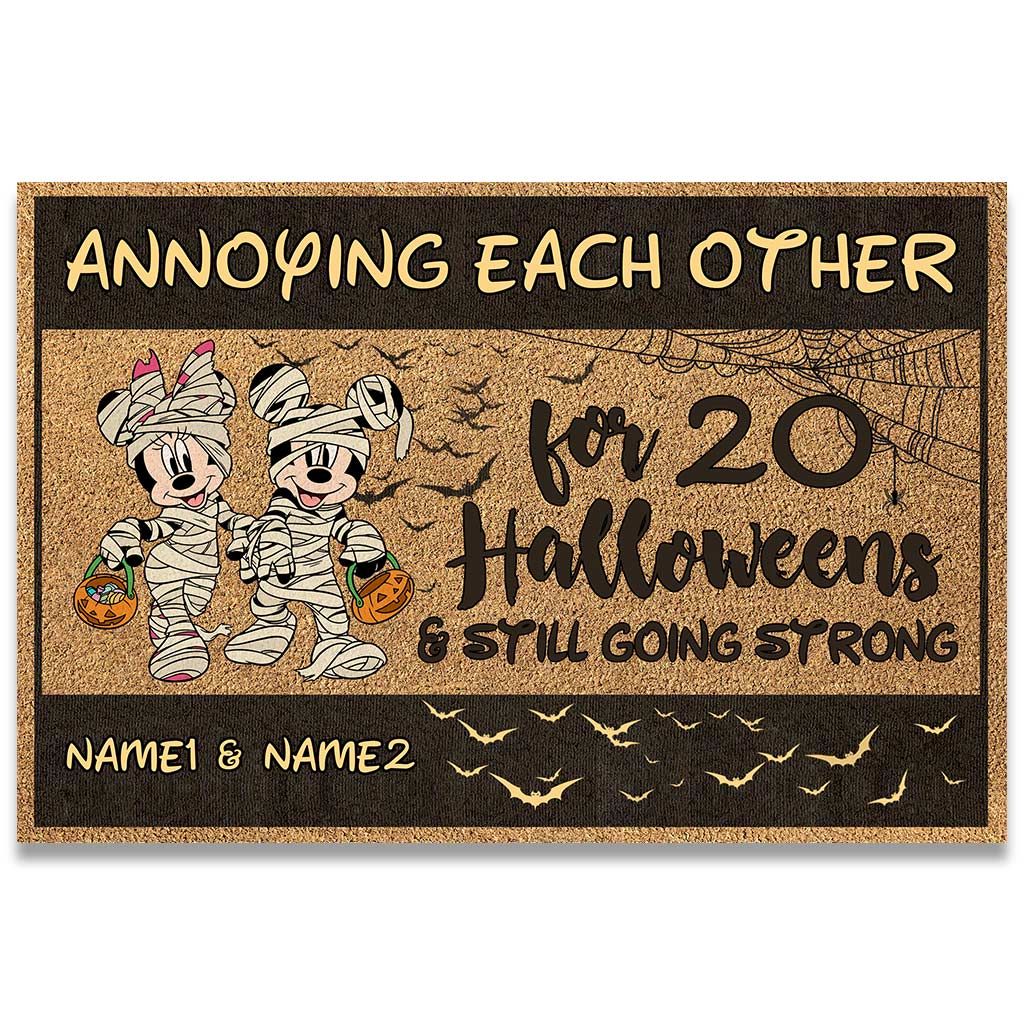 Annoying Each Other - Personalized Halloween Mouse Doormat