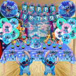 Stitch Party Supplies, 103PCS Birthday Decorations Set Include Banner, Balloons, Stickers, Hanging Swirls, Cake Cupcake Toppers, Tablecloth for Boys Girls...